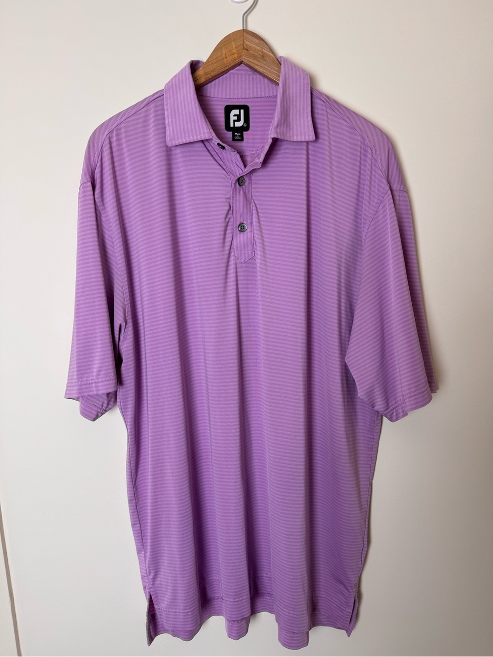 FootJoy Men's Purple Lavender Striped Polo Size XL